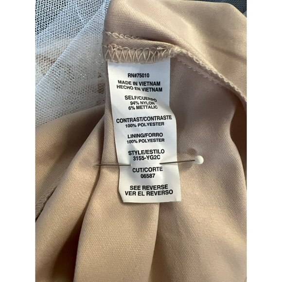 City Studio Lace Dress With Beaded Waist Size 7 Blush Pink Sleeveless Nylon/Meta - Picture 7 of 8